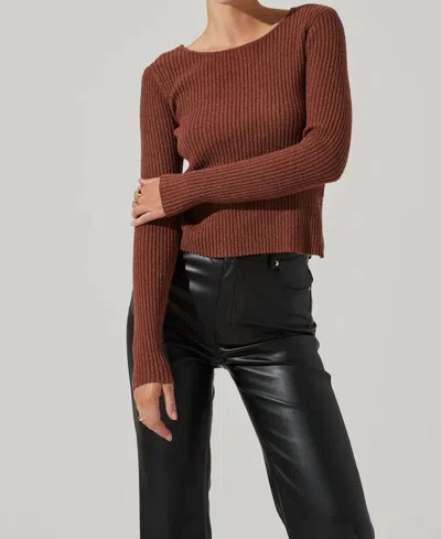Shop Astr Lynette Sweater In Brown In Red