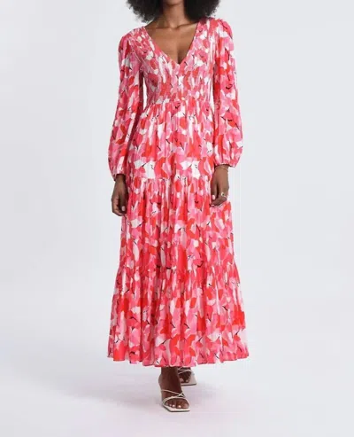 Shop Molly Bracken Long Printed Bohemian Dress In Pink Louise