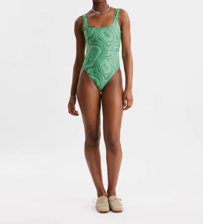 Shop Holzweiler Makeba Swimsuit In Green Mix