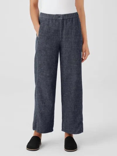 Shop Eileen Fisher Wide Ankle Pant In Denim In Grey