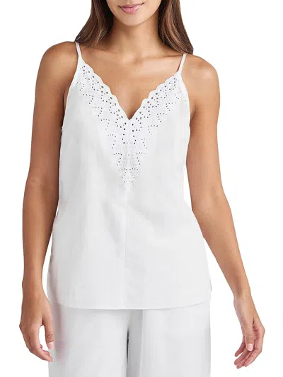 Splendid Womens Eyelet Tank Pullover Top In White