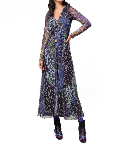 Shop Petit Pois By Viviana G Midi Dress In Purple In Multi