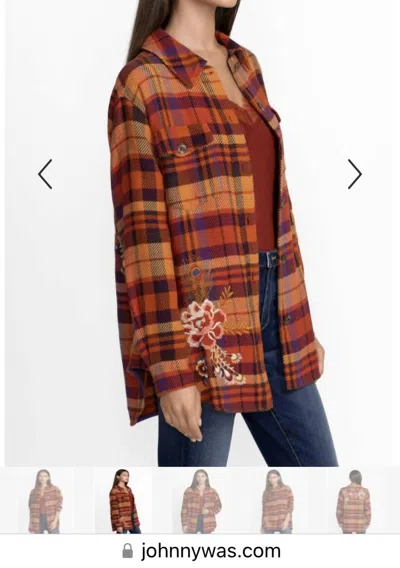 Shop Johnny Was Ananke Shirt Jacket In Plaid In Brown