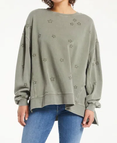 Shop Z Supply Salina Oversized Pullover In Sage In Green