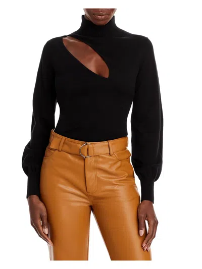 Shop Nicholas Aliyah Womens Slit Soft Mock Turtleneck Sweater In Black