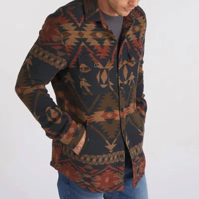Shop Grayers Southwestern Stonewashed Shirt Jacket In Navy/rust In Brown