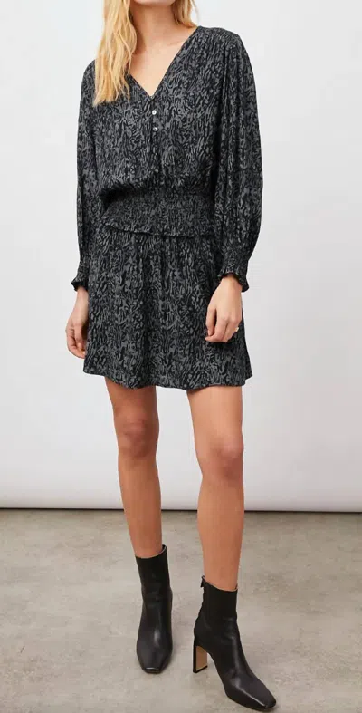 Shop Rails Zana Dress In Charcoal Abstract Animal In Grey