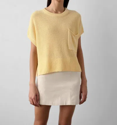 Shop White + Warren Linen Blend Pocket Top In Buttermilk In Yellow