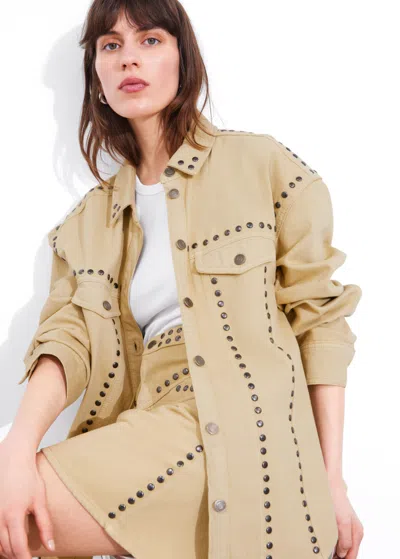 Shop Other Stories Studded Shirt In Beige