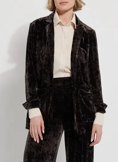 Shop Lyssé Women's Shay Crushed St Velvet Suit Blazer In Double Espresso In Black