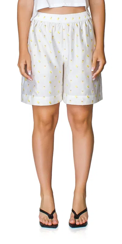 Shop Stine Goya Asuka Shorts In Jasmine White