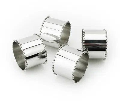 Classic Touch Decor Set Of 4 Beaded Napkin Rings