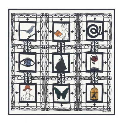 Shop Lafayette 148 Character Study Print Scarf In Buff In Black
