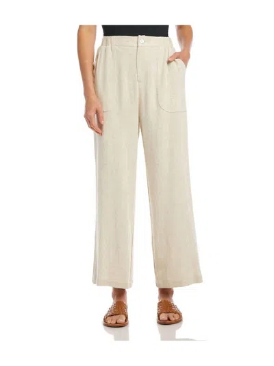 Shop Karen Kane Cropped Wide-leg Pants In Natural In Beige