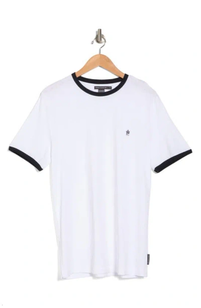 Shop French Connection Ringer Cotton T-shirt In White
