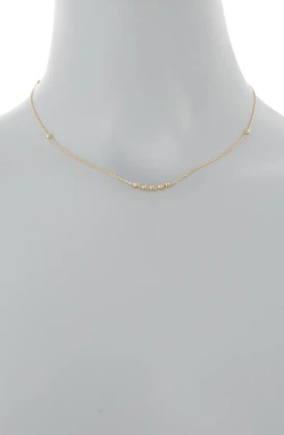 Shop Argento Vivo Sterling Silver Station Beaded Necklace In Gold