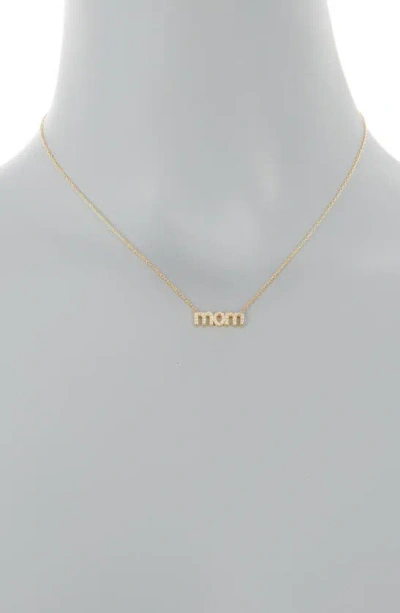 Shop Argento Vivo Sterling Silver Pavé Mom Pendant Necklace In Gold