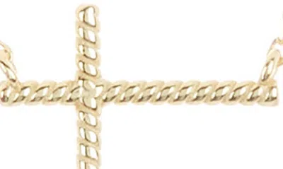 Shop Argento Vivo Sterling Silver Sideways Cross Pendant Necklace In Gold