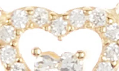 Shop Argento Vivo Sterling Silver Cubic Zirconia Heart Pendant Necklace In Gold
