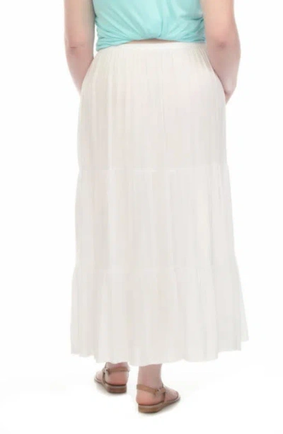 Boho Me Tiered Maxi Skirt In White