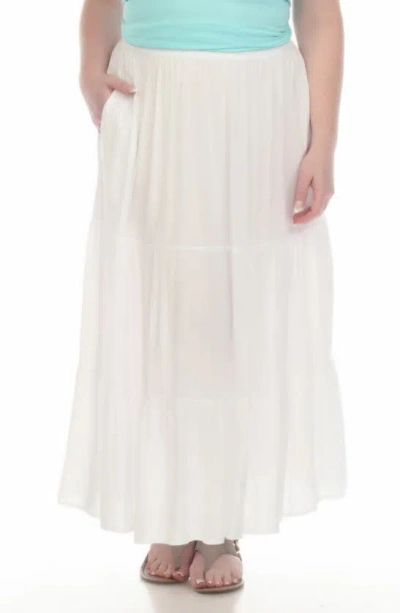 Boho Me Tiered Maxi Skirt In White
