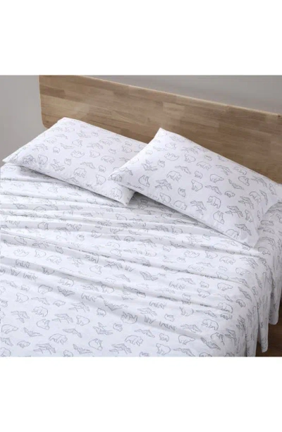 Eddie Bauer Smokey Bear Camp 200 Thread Count 100% Cotton Percale Sheet Set In Grey