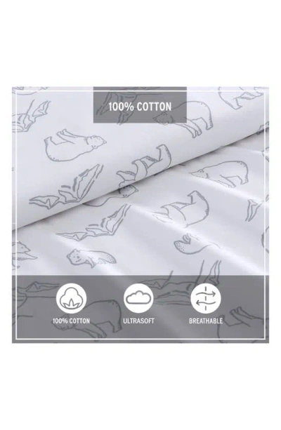 Eddie Bauer Smokey Bear Camp 200 Thread Count 100% Cotton Percale Sheet Set In Grey