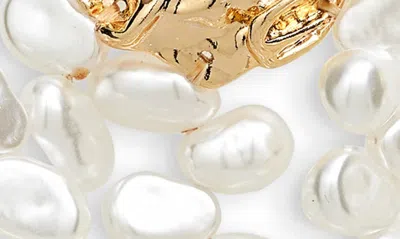 Shop Nakamol Chicago Molten Stud & Freshwater Pearl Tassel Drop Earrings In White