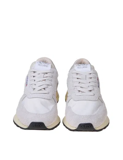 Shop Autry Reelwind Running Sneakers In Suede And Nylon In White
