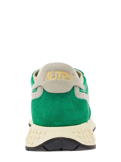 Shop Autry 'reel Wind' Green Low Top Sneakers With Logo Detail In Suede Man