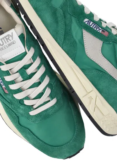 Shop Autry 'reel Wind' Green Low Top Sneakers With Logo Detail In Suede Man