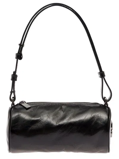 Shop Off-white 'torpedo Small' Black Shoulder Bag With Arrow Motif In Leather Woman