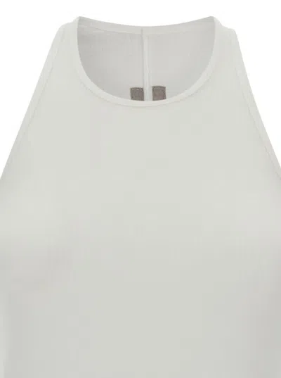 Shop Rick Owens Basic White Crew Neck Top In Technical Fabric Woman