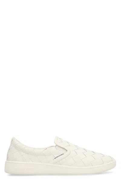 Shop Bottega Veneta Sawyer Leather Sneakers In White