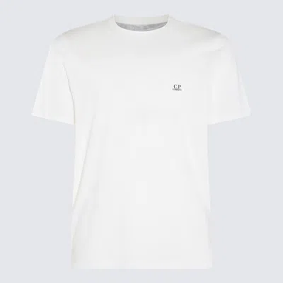 Shop C.p. Company White Cotton T-shirt In Gauze White