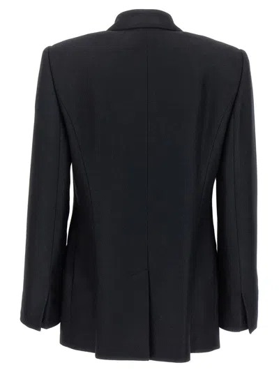 Shop Chloé Double-breasted Blazer With Gold Buttons In Black