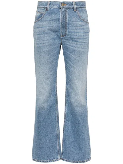 Shop Chloé Flared Denim Cropped Jeans