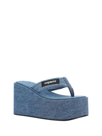 Shop Coperni Sandals In Washed Blue