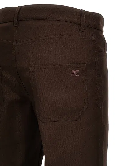 Shop Courrèges '70's Bootcut' Pants In Brown