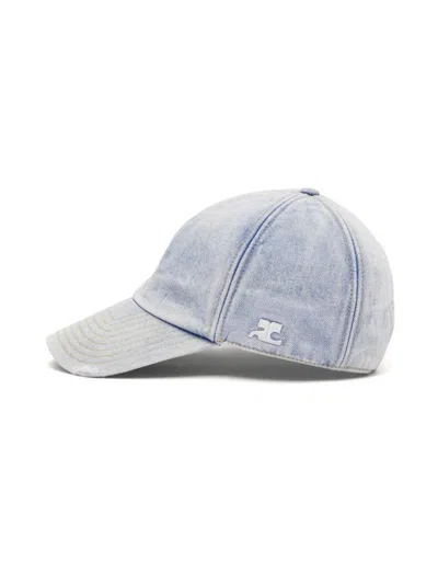 Shop Courrèges Courreges Hats In Light Blue Wash