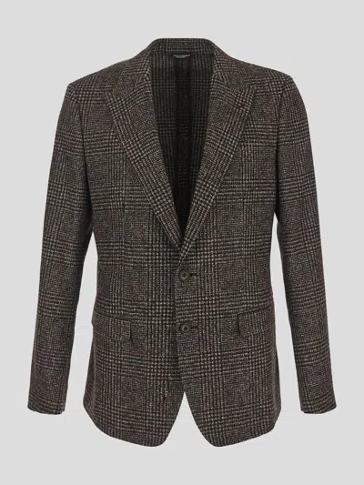 Shop Dolce & Gabbana Jackets In Quadri-check-tartan