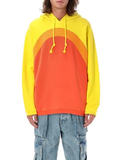 Shop Erl Rainbow Hoodie In Orange/yellow