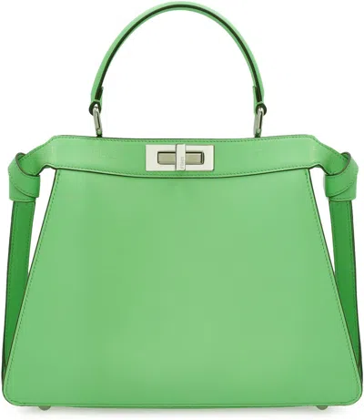 Shop Fendi Peekaboo Iseeu Leather Bag In Green