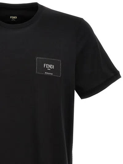 Shop Fendi Logo Patch T-shirt In Black