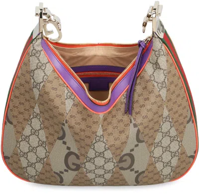 Shop Gucci Attache Shoulder Bag In Brown