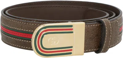 Shop Gucci Leather Belt In Brown