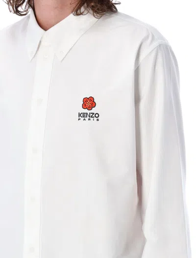 Shop Kenzo Boke Flower Crest Casual Shirt In White