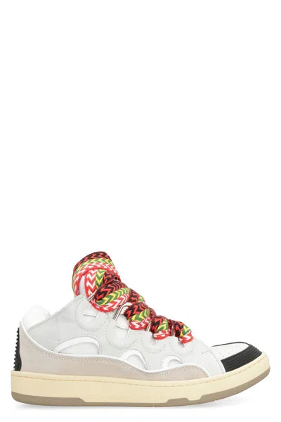 Shop Lanvin Curb Leather Sneakers In Multicolor