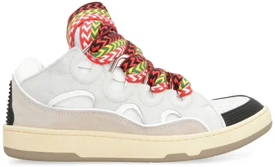 Shop Lanvin Curb Leather Sneakers In Multicolor
