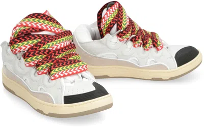 Shop Lanvin Curb Leather Sneakers In Multicolor